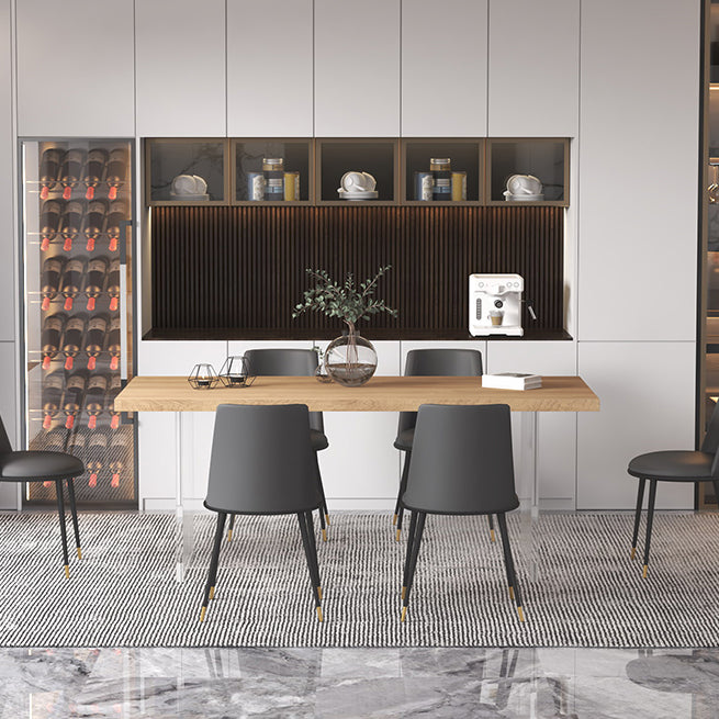 Modern Solid Wood Tabletop Dining Table for Small Space Acrylic Base Clearhalo 'Dining Tables & Seating' 'Dining Tables' 'dining_table' 'furn' 'furn_dining_table' 'Furniture' 'Kitchen & Dining Furniture' 7672425