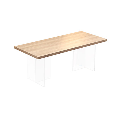 Modern Solid Wood Tabletop Dining Table for Small Space Acrylic Base Without Chairs Clearhalo 'Dining Tables & Seating' 'Dining Tables' 'dining_table' 'furn' 'furn_dining_table' 'Furniture' 'Kitchen & Dining Furniture' 7672426