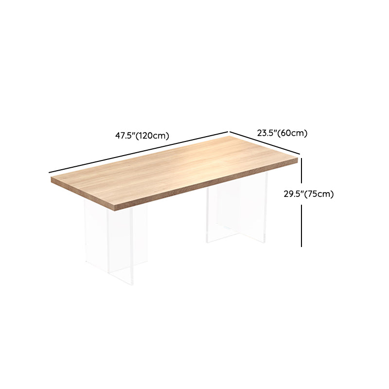 Modern Solid Wood Tabletop Dining Table for Small Space Acrylic Base Clearhalo 'Dining Tables & Seating' 'Dining Tables' 'dining_table' 'furn' 'furn_dining_table' 'Furniture' 'Kitchen & Dining Furniture' 7672434