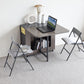 Modern Folding Dining Table Rectangle Tabletop with 2 Drawers Clearhalo 'Dining Tables & Seating' 'Dining Tables' 'dining_table' 'furn' 'furn_dining_table' 'Furniture' 'Kitchen & Dining Furniture' 7672444