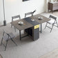 Modern Folding Dining Table Rectangle Tabletop with 2 Drawers Clearhalo 'Dining Tables & Seating' 'Dining Tables' 'dining_table' 'furn' 'furn_dining_table' 'Furniture' 'Kitchen & Dining Furniture' 7672445