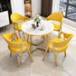 Glam Wood Top Dining Table Round Tabletop with Iron Double Pedestal Base Clearhalo 'Dining Tables & Seating' 'Dining Tables' 'dining_table' 'furn' 'furn_dining_table' 'Furniture' 'Kitchen & Dining Furniture' 7672477