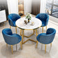 Glam Wood Top Dining Table Round Tabletop with Iron Double Pedestal Base Clearhalo 'Dining Tables & Seating' 'Dining Tables' 'dining_table' 'furn' 'furn_dining_table' 'Furniture' 'Kitchen & Dining Furniture' 7672479