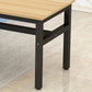Rectangular Dining Table Wood Tabletop with Steel Trestle Base
