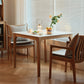 Modern Stone Top Dining Table Square Tabletop with Solid Wood Legs