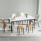 Modern Rectangular Stone Dining Table with 4 Foot for Dining Hall Clearhalo 'Dining Tables & Seating' 'Dining Tables' 'dining_table' 'furn' 'furn_dining_table' 'Furniture' 'Kitchen & Dining Furniture' 7672583