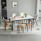 Modern Rectangular Stone Dining Table with 4 Foot for Dining Hall Clearhalo 'Dining Tables & Seating' 'Dining Tables' 'dining_table' 'furn' 'furn_dining_table' 'Furniture' 'Kitchen & Dining Furniture' 7672585