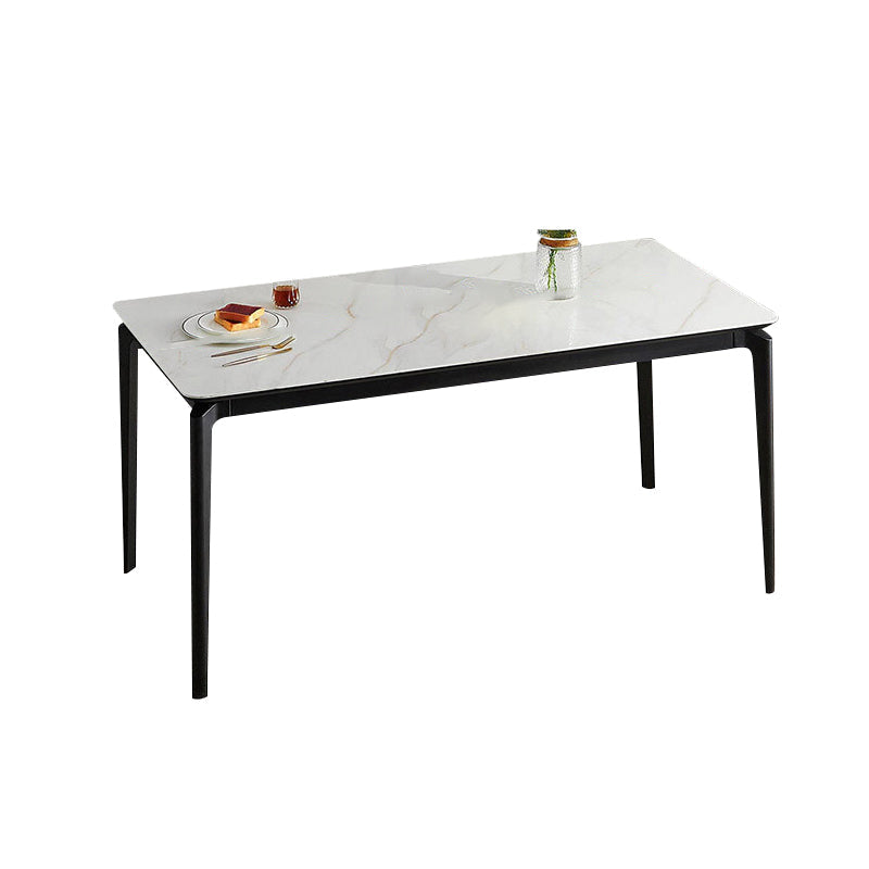 Modern Rectangular Stone Dining Table with 4 Foot for Dining Hall Clearhalo 'Dining Tables & Seating' 'Dining Tables' 'dining_table' 'furn' 'furn_dining_table' 'Furniture' 'Kitchen & Dining Furniture' 7672588