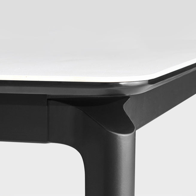 Modern Rectangular Stone Dining Table with 4 Foot for Dining Hall Clearhalo 'Dining Tables & Seating' 'Dining Tables' 'dining_table' 'furn' 'furn_dining_table' 'Furniture' 'Kitchen & Dining Furniture' 7672589