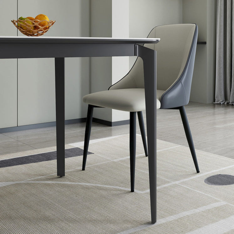 Modern Rectangular Stone Dining Table with 4 Foot for Dining Hall Clearhalo 'Dining Tables & Seating' 'Dining Tables' 'dining_table' 'furn' 'furn_dining_table' 'Furniture' 'Kitchen & Dining Furniture' 7672591
