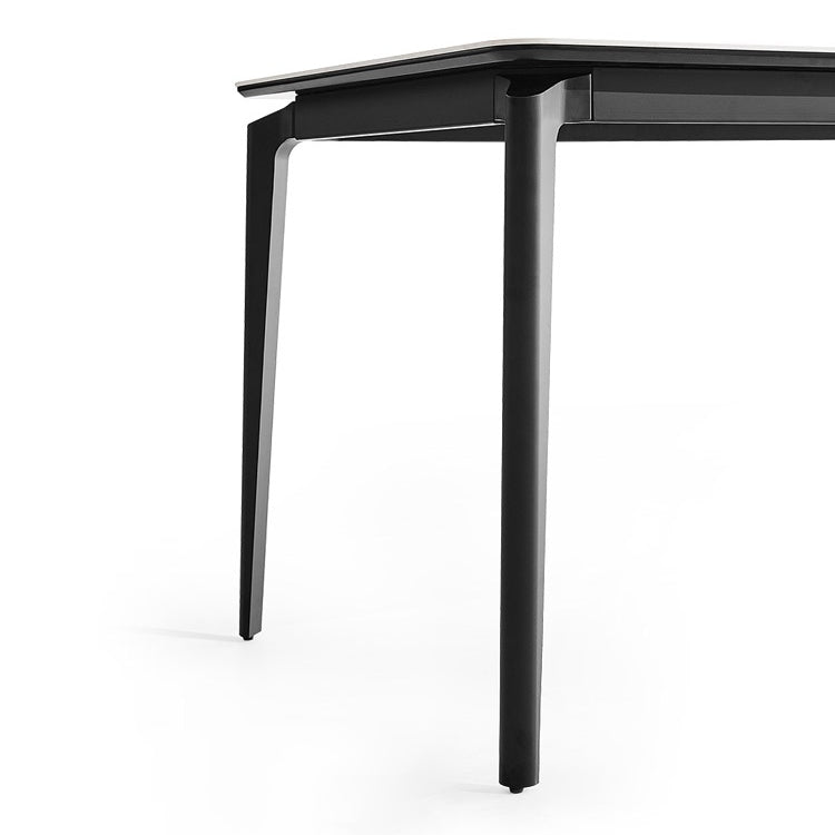 Modern Rectangular Stone Dining Table with 4 Foot for Dining Hall Clearhalo 'Dining Tables & Seating' 'Dining Tables' 'dining_table' 'furn' 'furn_dining_table' 'Furniture' 'Kitchen & Dining Furniture' 7672592