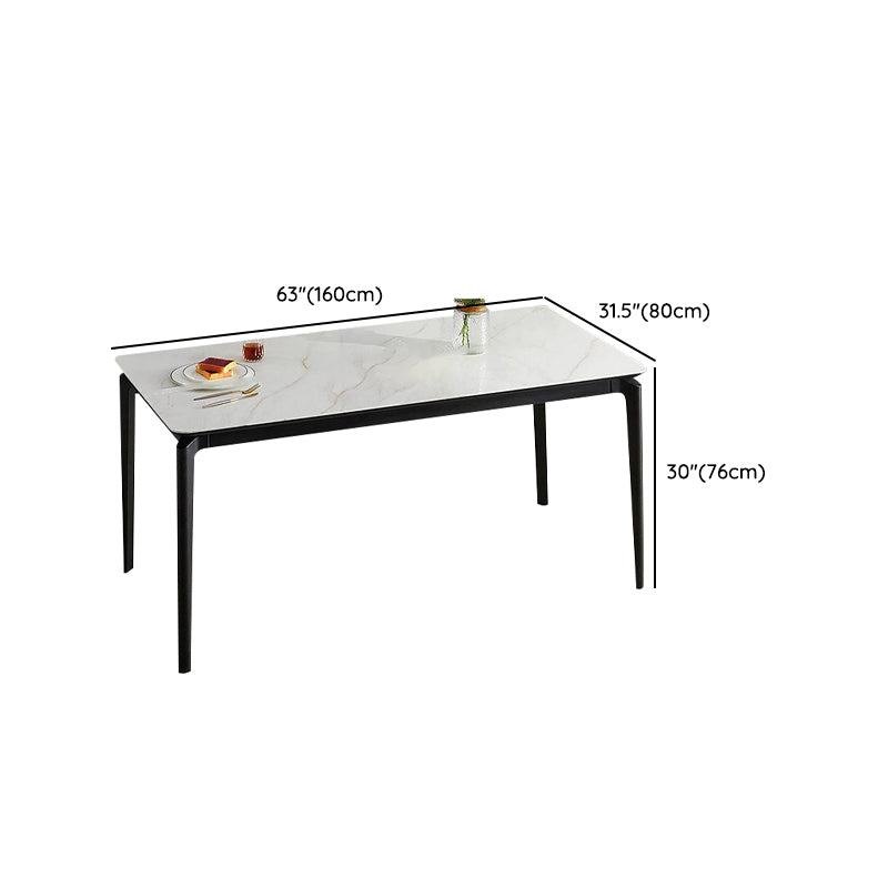 Modern Rectangular Stone Dining Table with 4 Foot for Dining Hall Clearhalo 'Dining Tables & Seating' 'Dining Tables' 'dining_table' 'furn' 'furn_dining_table' 'Furniture' 'Kitchen & Dining Furniture' 7672595