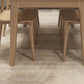 Mesa de comedor moderna con tapa de piedra blanca, mesa rectangular con patas de madera