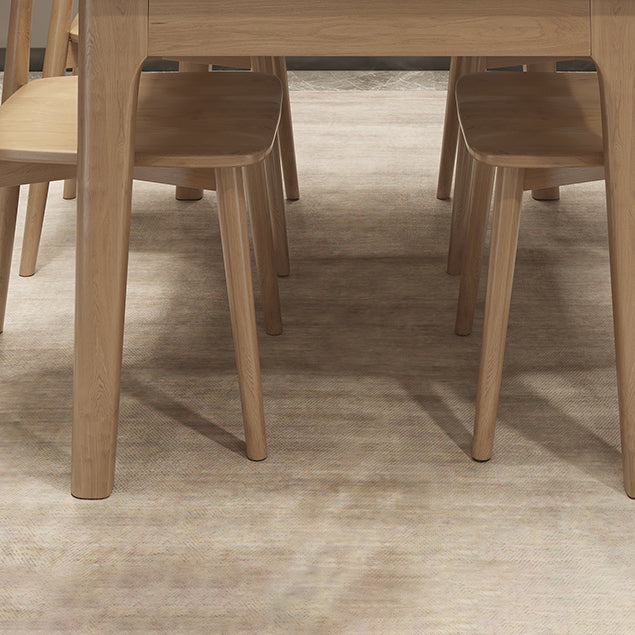 Mesa de comedor moderna con tapa de piedra blanca, mesa rectangular con patas de madera