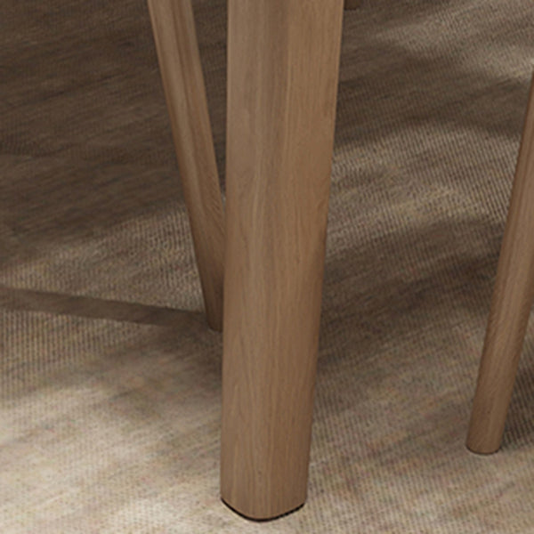 Mesa de comedor moderna con tapa de piedra blanca, mesa rectangular con patas de madera