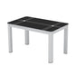 Modern Rectangular Dining Table Glass Tabletop for Living Room
