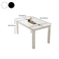 Modern Rectangular Dining Table Glass Tabletop for Living Room