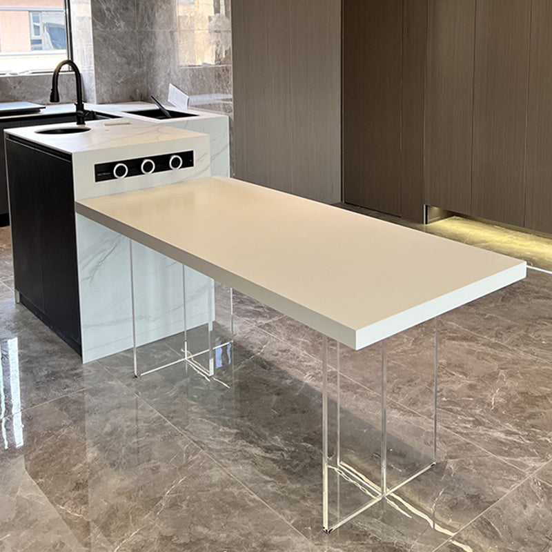 1/2/4/6 Stücke moderne Rechteck -Acryl -Basis -Ess -Ess -Set für Zuhause