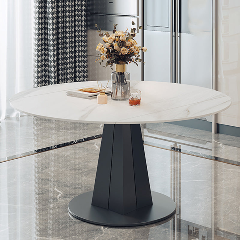 1/5/7 pezzi moderni tavolo da dinette a forma rotonda in pietra con sedia senza braccio