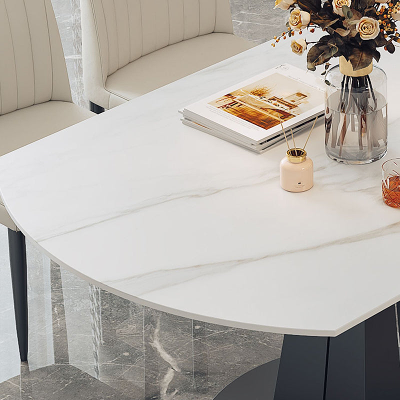 1/5/7 pezzi moderni tavolo da dinette a forma rotonda in pietra con sedia senza braccio