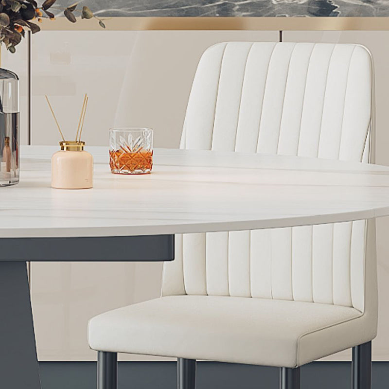 1/5/7 pezzi moderni tavolo da dinette a forma rotonda in pietra con sedia senza braccio