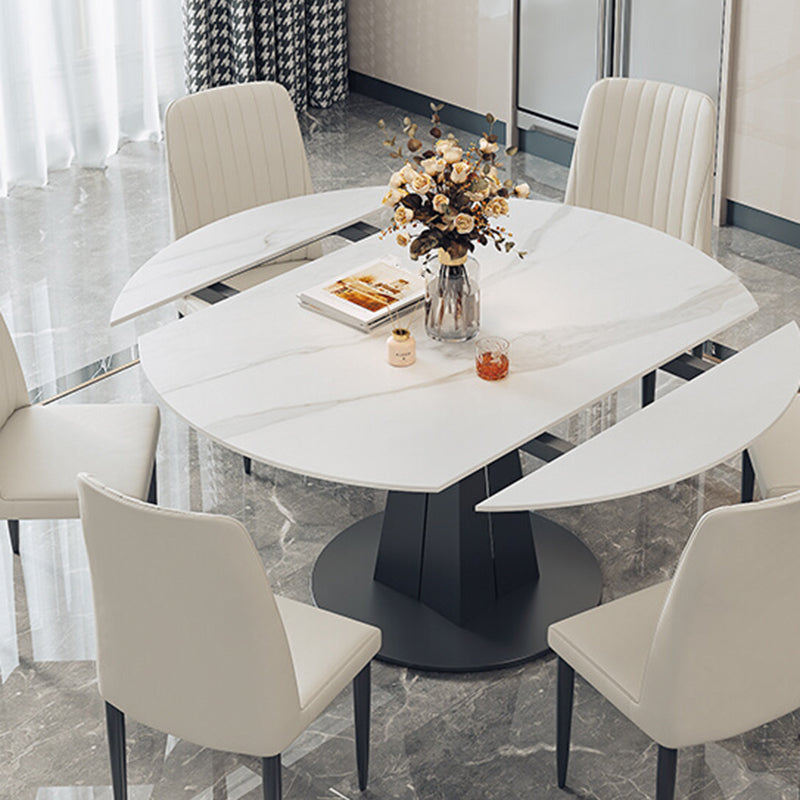 1/5/7 pezzi moderni tavolo da dinette a forma rotonda in pietra con sedia senza braccio