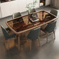 Contemporary Tempered Glass Top Dining Room Set 4 Legs Base for Kitchen