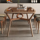 Contemporary Tempered Glass Top Dining Room Set 4 Legs Base for Kitchen