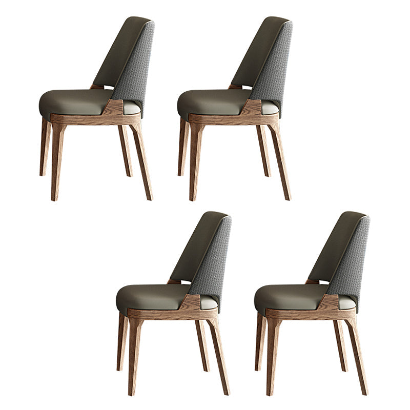 Contemporary Tempered Glass Top Dining Room Set 4 Legs Base for Kitchen