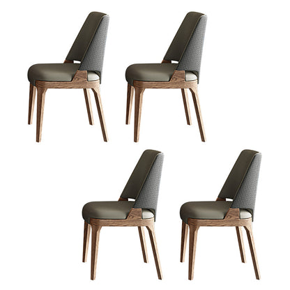 Contemporary Tempered Glass Top Dining Room Set 4 Legs Base for Kitchen