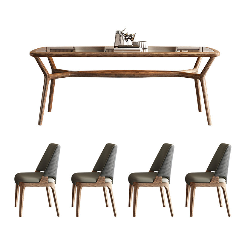 Salle à manger en verre trempé à température contemporaine Ensemble de 4 jambes pour la cuisine