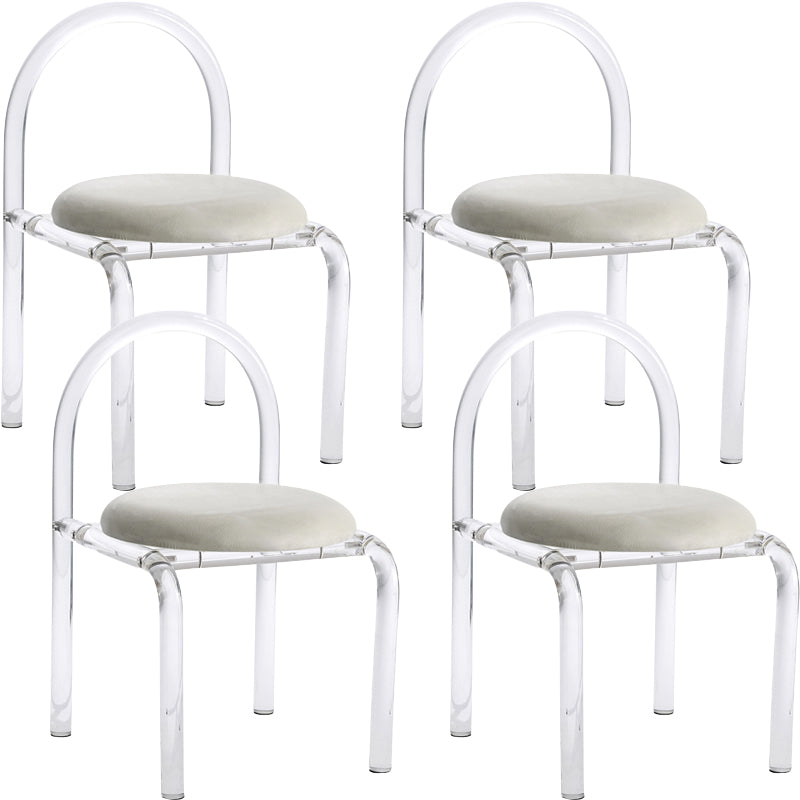 Zeitgenössischer Stil offener gepolsterter Acryl -Basis -Ess -Seitenstuhl offen