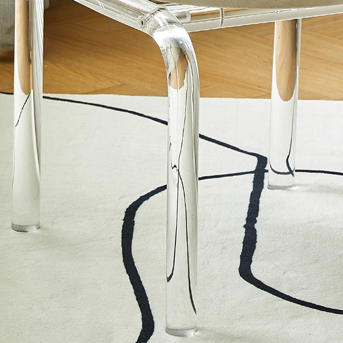 Zeitgenössischer Stil offener gepolsterter Acryl -Basis -Ess -Seitenstuhl offen