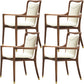 Dining Room Contemporary Walnut Wood Upholstered Solid Back Dining Chair With Arms 4 Piece Set Clearhalo 'Dining Chairs' 'Dining Tables & Seating' 'dining_chair' 'furn' 'furn_dining_chair' 'Furniture' 'Kitchen & Dining Furniture' 7672883