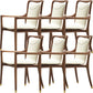 Dining Room Contemporary Walnut Wood Upholstered Solid Back Dining Chair With Arms 6 Piece Set Clearhalo 'Dining Chairs' 'Dining Tables & Seating' 'dining_chair' 'furn' 'furn_dining_chair' 'Furniture' 'Kitchen & Dining Furniture' 7672886