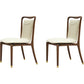 Dining Room Contemporary Walnut Wood Upholstered Solid Back Dining Chair Armless 2 Piece Set Clearhalo 'Dining Chairs' 'Dining Tables & Seating' 'dining_chair' 'furn' 'furn_dining_chair' 'Furniture' 'Kitchen & Dining Furniture' 7672891