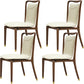 Dining Room Contemporary Walnut Wood Upholstered Solid Back Dining Chair Armless 4 Piece Set Clearhalo 'Dining Chairs' 'Dining Tables & Seating' 'dining_chair' 'furn' 'furn_dining_chair' 'Furniture' 'Kitchen & Dining Furniture' 7672893