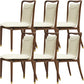 Dining Room Contemporary Walnut Wood Upholstered Solid Back Dining Chair Armless 6 Piece Set Clearhalo 'Dining Chairs' 'Dining Tables & Seating' 'dining_chair' 'furn' 'furn_dining_chair' 'Furniture' 'Kitchen & Dining Furniture' 7672896