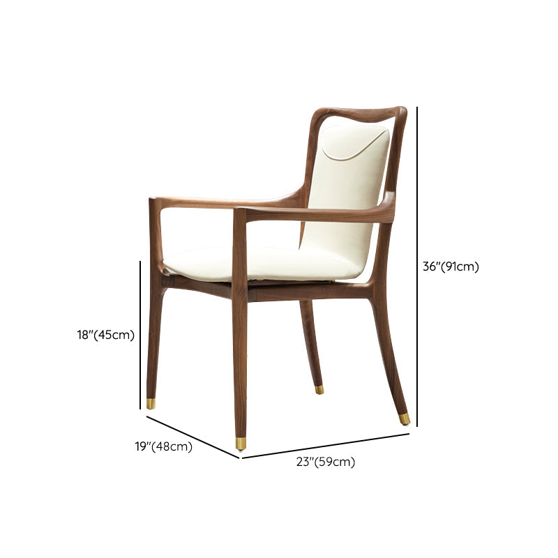 Dining Room Contemporary Walnut Wood Upholstered Solid Back Dining Chair Clearhalo 'Dining Chairs' 'Dining Tables & Seating' 'dining_chair' 'furn' 'furn_dining_chair' 'Furniture' 'Kitchen & Dining Furniture' 7672899