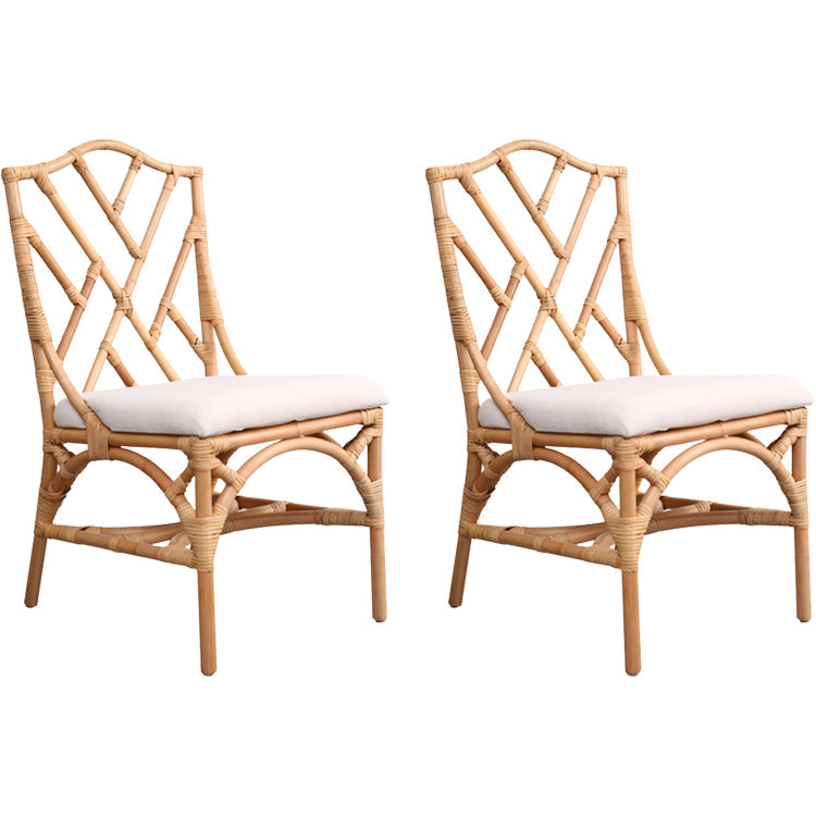 Moderne overdekte rieten kruisback -bekledde eetkamerstoel