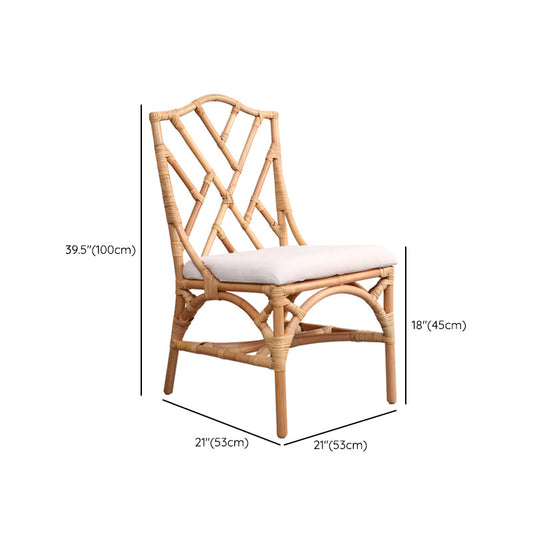 Moderne Indoor Wicker Cross Back Rücken gepolsterte Essneitenstuhl