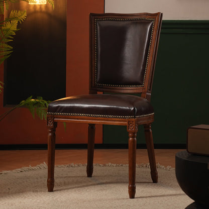 Rustic Style Open Back Brown Solid Wood Home Dining Side Chair Armless 1 Piece Clearhalo 'Dining Chairs' 'Dining Tables & Seating' 'dining_chair' 'furn' 'furn_dining_chair' 'Furniture' 'Kitchen & Dining Furniture' 7672974