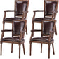 Rustic Style Open Back Brown Solid Wood Home Dining Side Chair With Arms 4 Piece Set Clearhalo 'Dining Chairs' 'Dining Tables & Seating' 'dining_chair' 'furn' 'furn_dining_chair' 'Furniture' 'Kitchen & Dining Furniture' 7672987