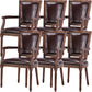 Rustic Style Open Back Brown Solid Wood Home Dining Side Chair With Arms 6 Piece Set Clearhalo 'Dining Chairs' 'Dining Tables & Seating' 'dining_chair' 'furn' 'furn_dining_chair' 'Furniture' 'Kitchen & Dining Furniture' 7672989