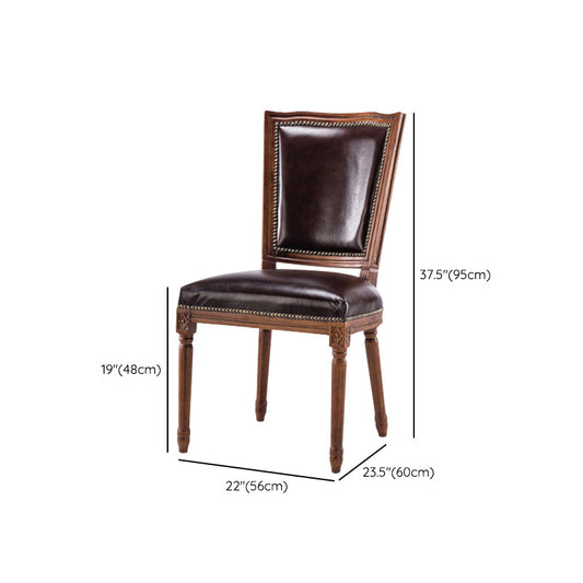 Rustic Style Open Back Brown Solid Wood Home Dining Side Chair Clearhalo 'Dining Chairs' 'Dining Tables & Seating' 'dining_chair' 'furn' 'furn_dining_chair' 'Furniture' 'Kitchen & Dining Furniture' 7672994