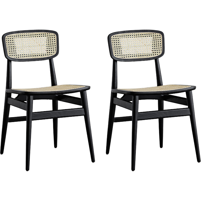 Zeitgenössischer Indoor Massivholz offener armloser Esstuhl