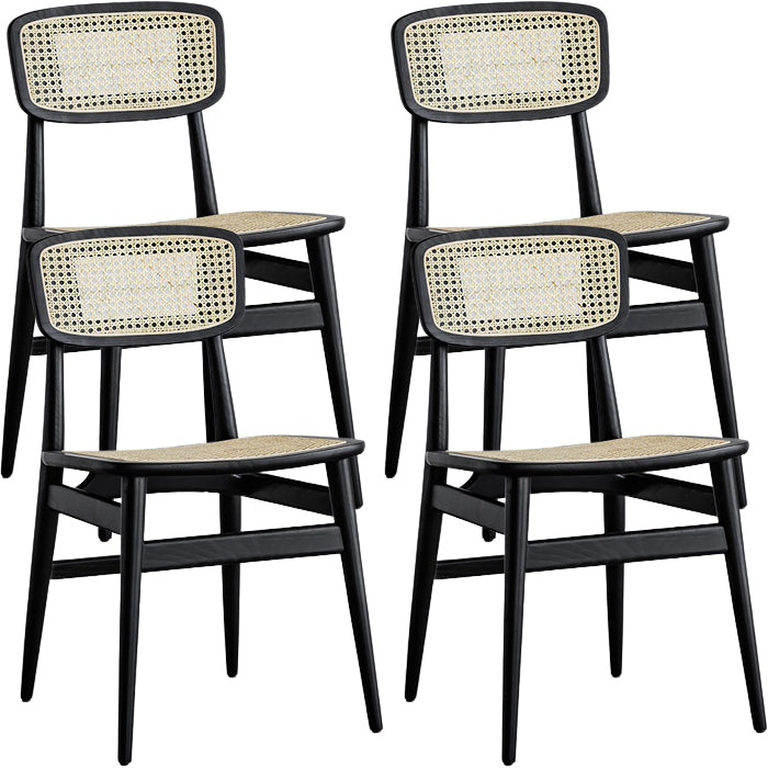 Zeitgenössischer Indoor Massivholz offener armloser Esstuhl