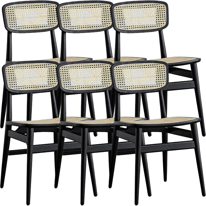 Zeitgenössischer Indoor Massivholz offener armloser Esstuhl