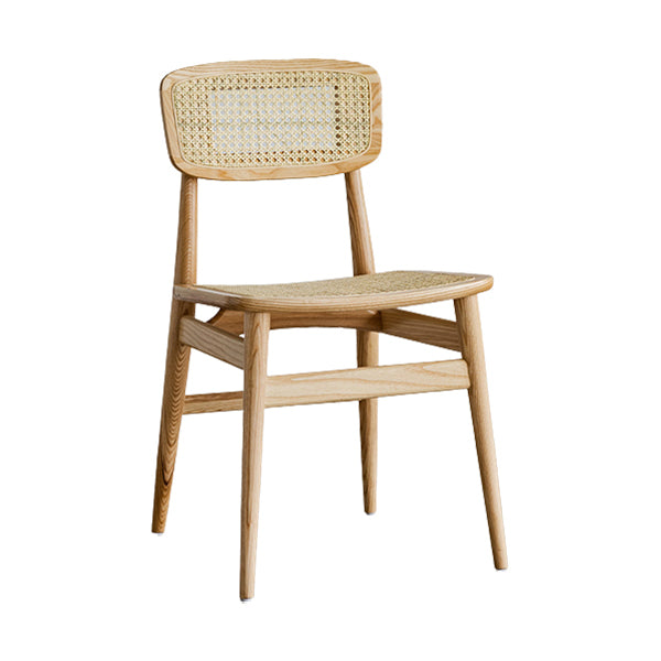 Zeitgenössischer Indoor Massivholz offener armloser Esstuhl