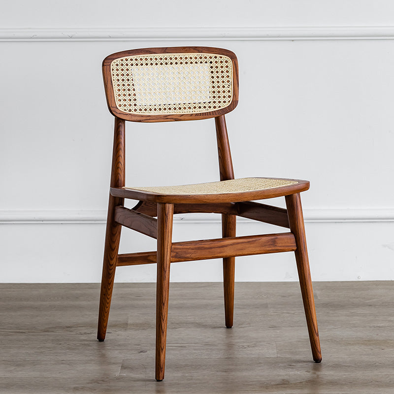 Zeitgenössischer Indoor Massivholz offener armloser Esstuhl